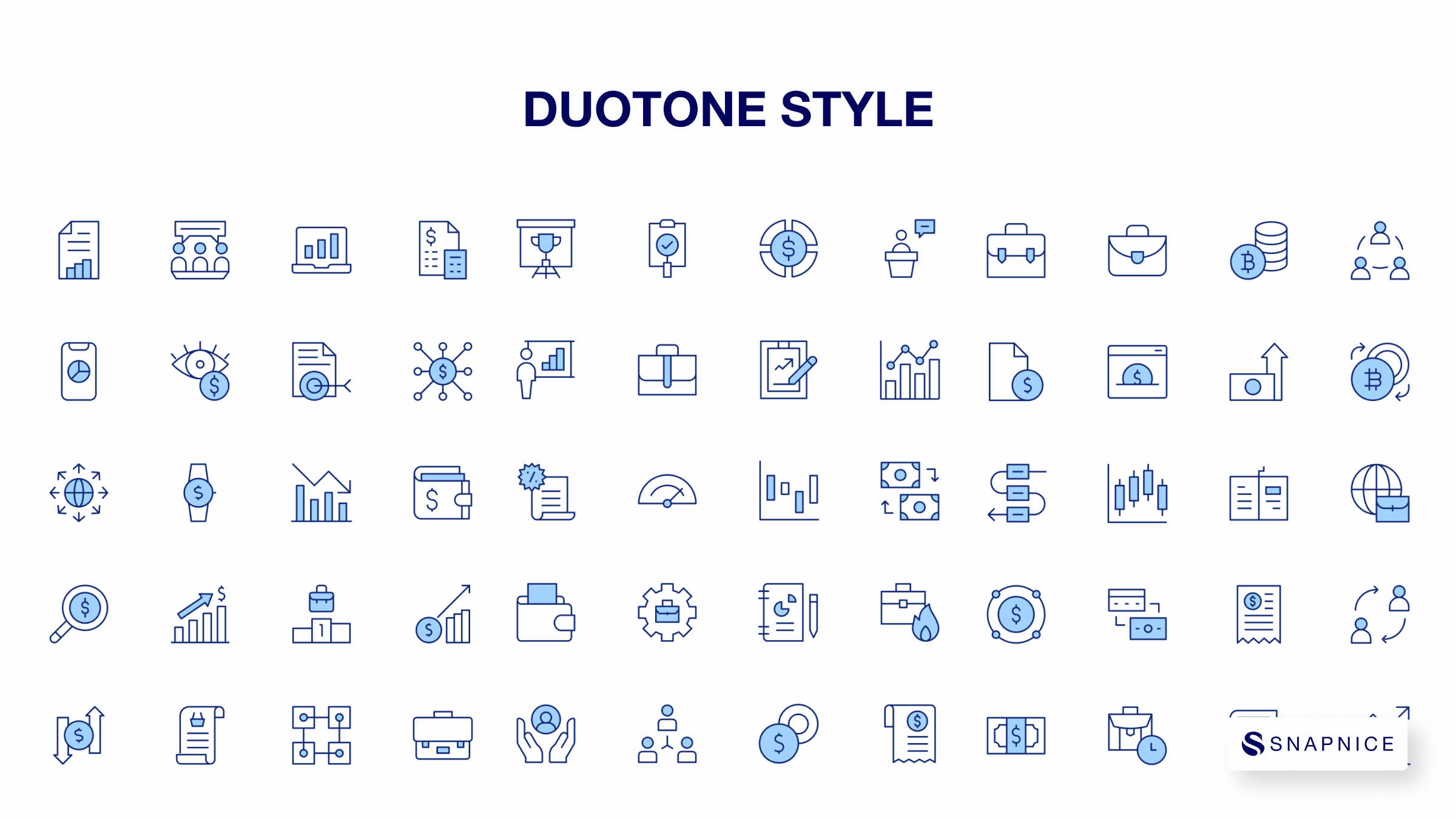 Business Icon Set. Duotone & Line Style. Part 1 7