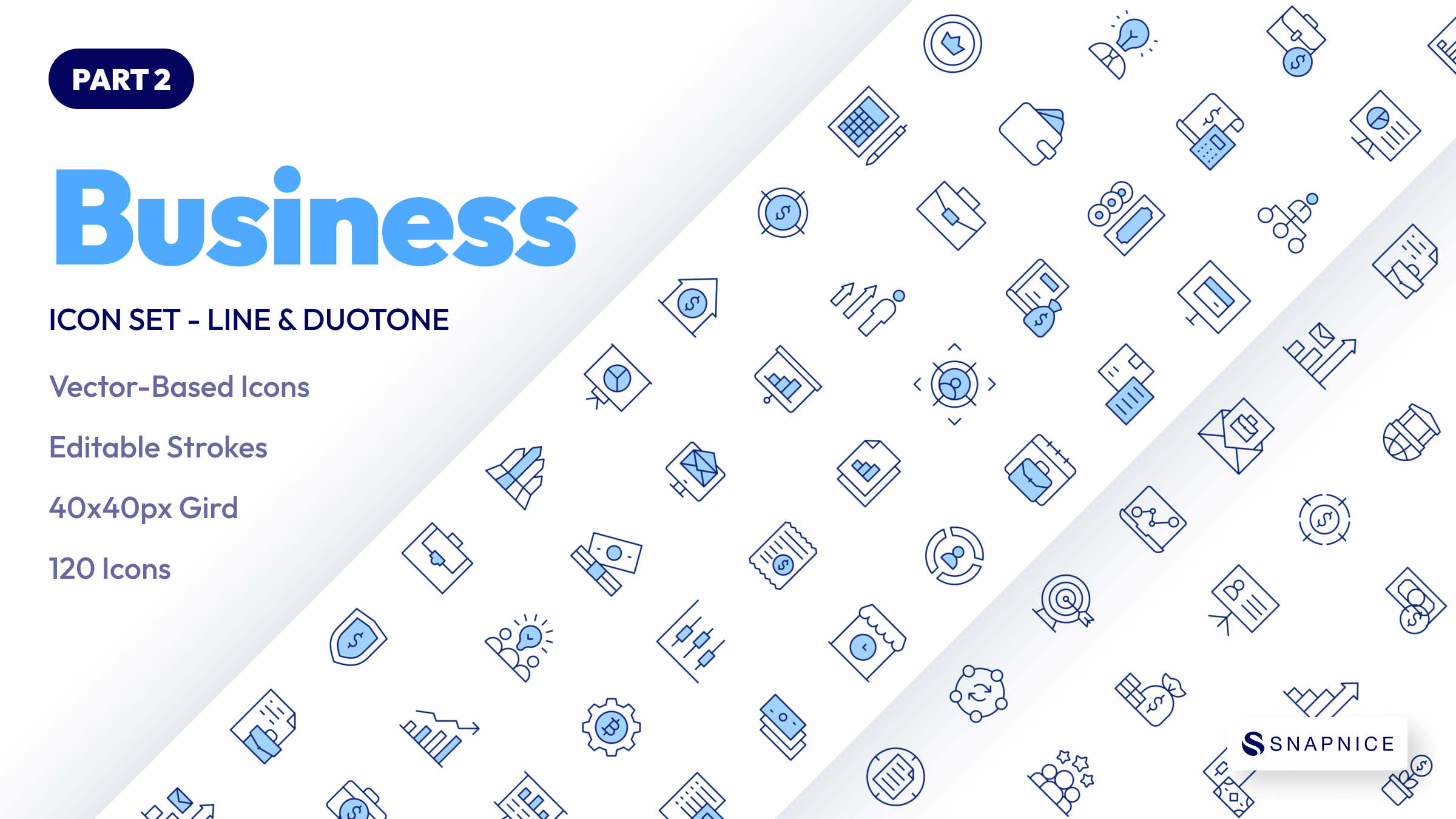 Business Icon Set. Duotone & Line Style. Part 2 2