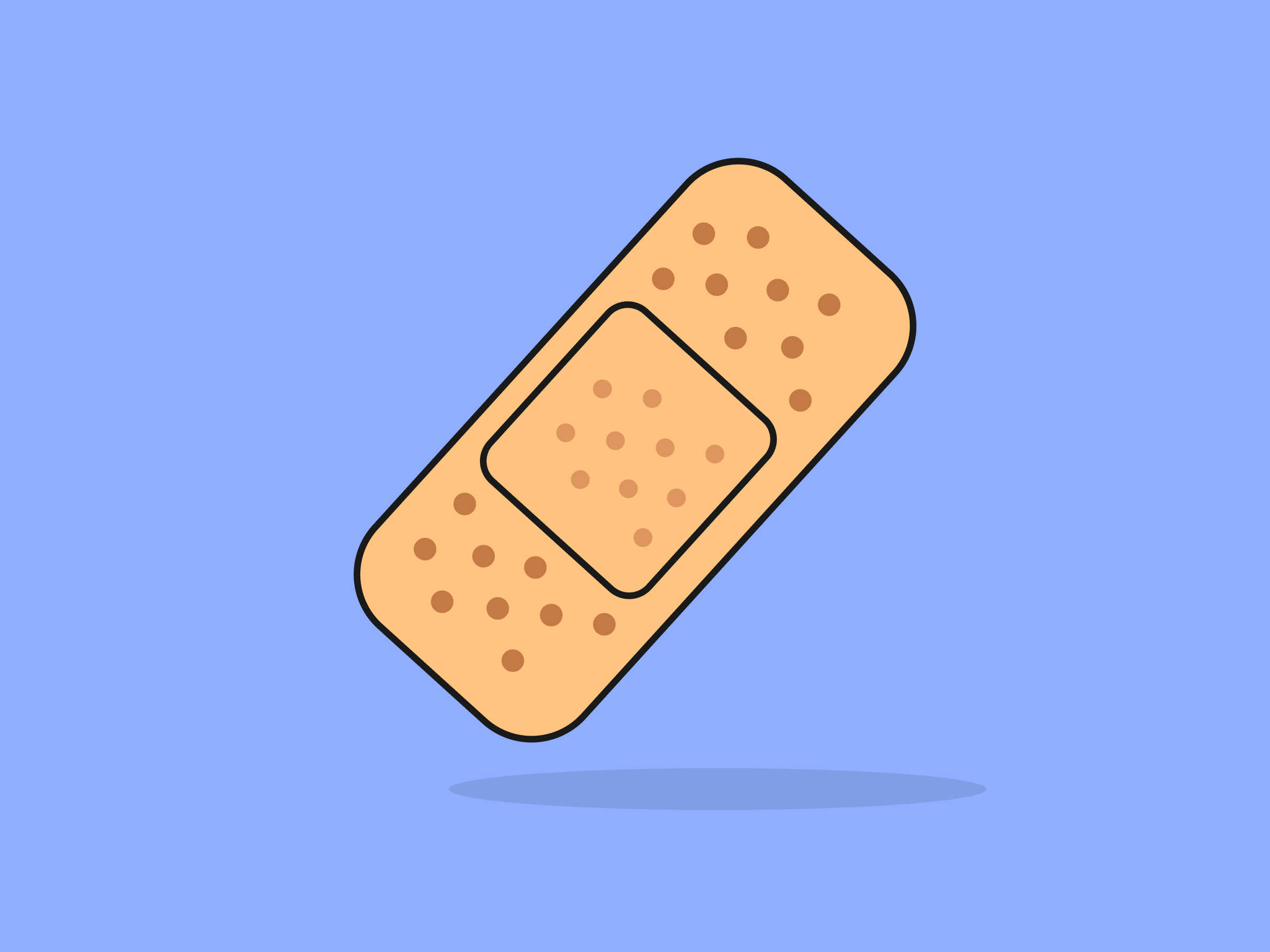 Cute Bandage – Flat Vector Cartoon Illustration