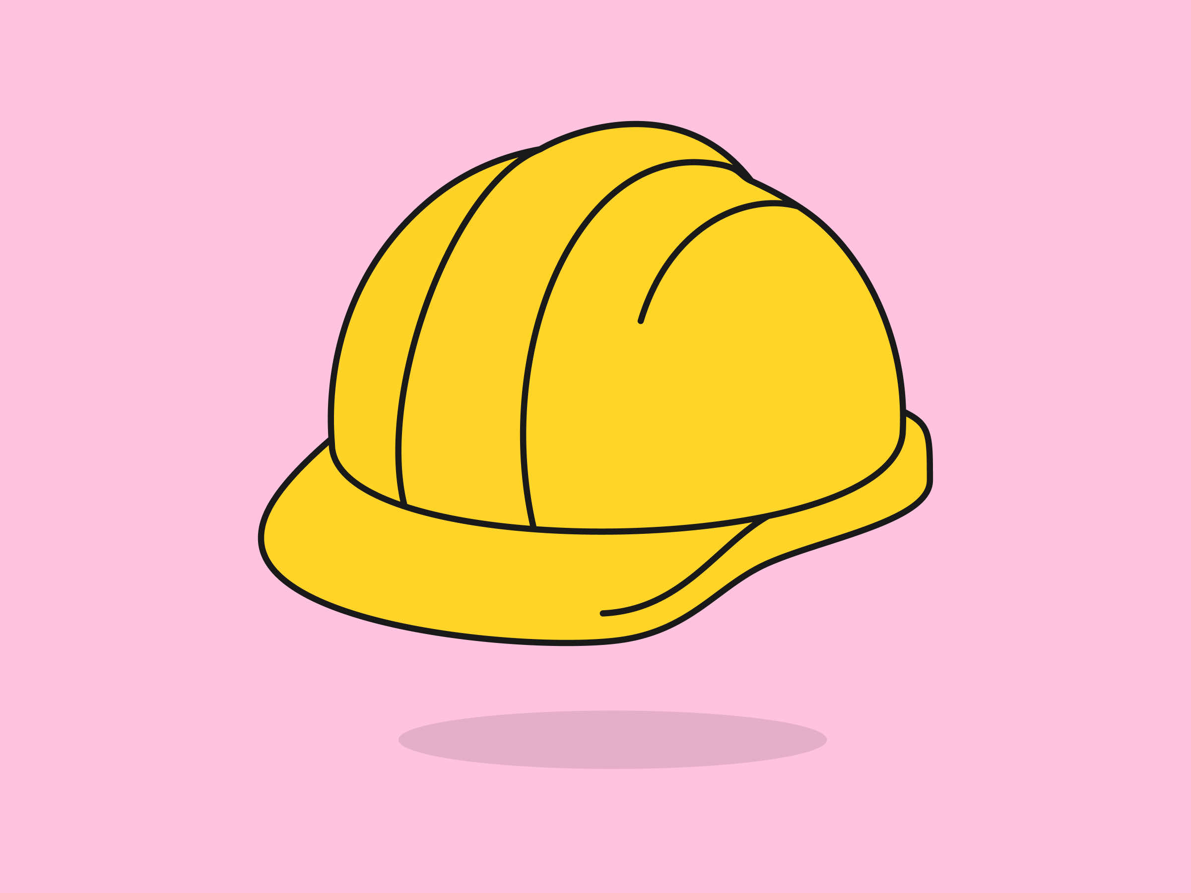 Cute Hard Hat – Flat Vector Cartoon Illustration