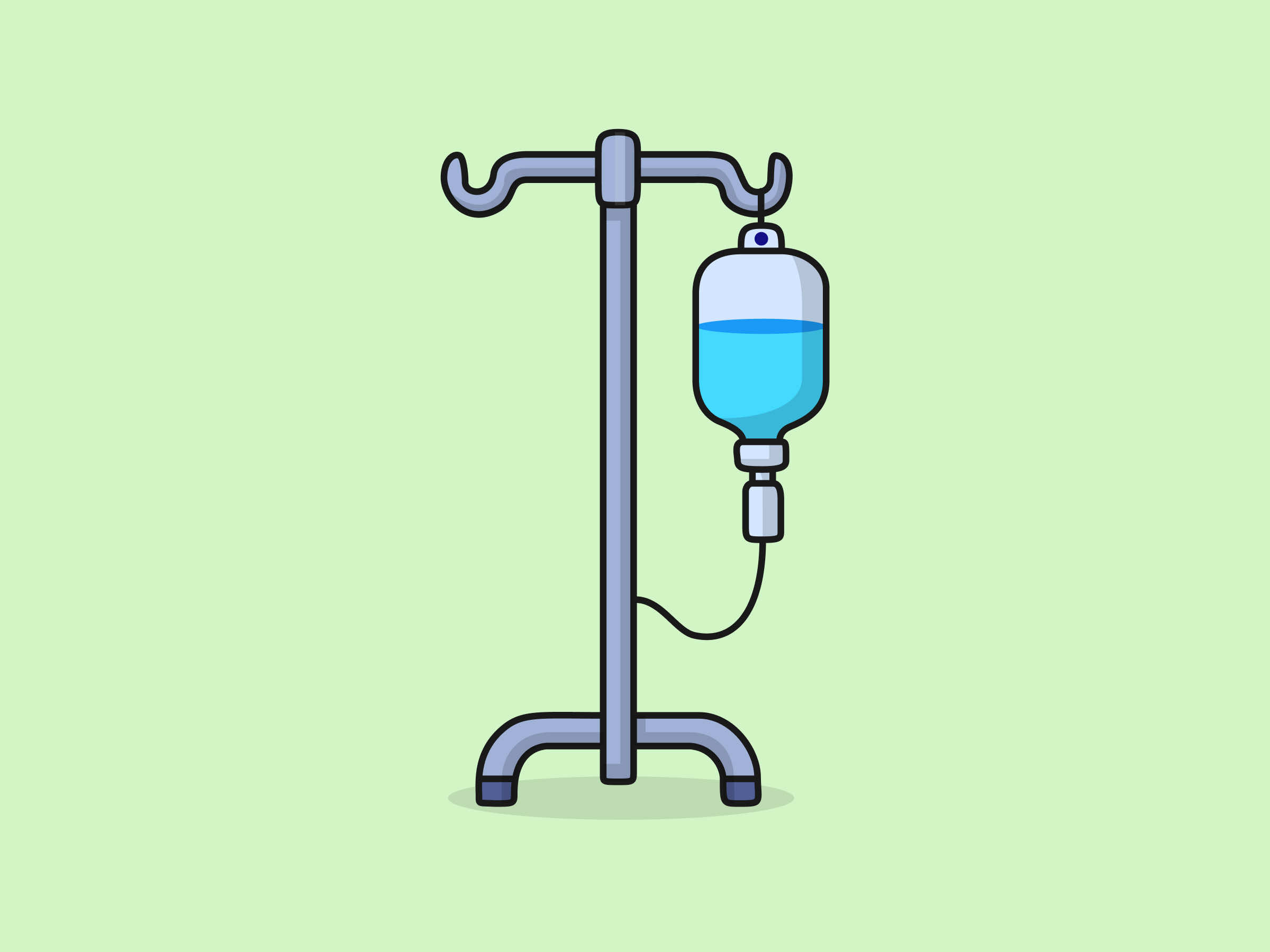 Cute IV stand – Flat Vector Cartoon Illustration