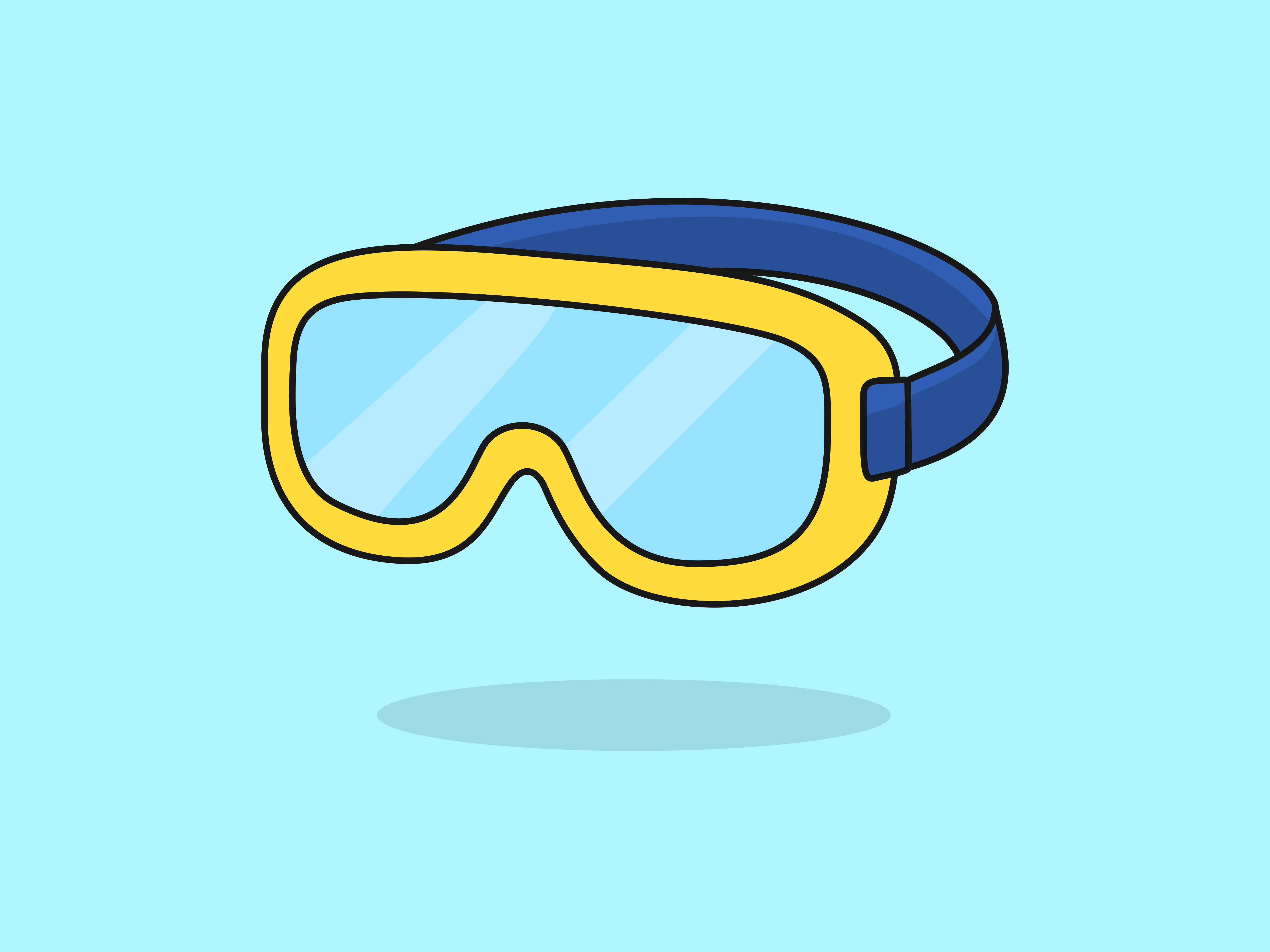 Cute Safety goggles – Flat Vector Cartoon Illustration