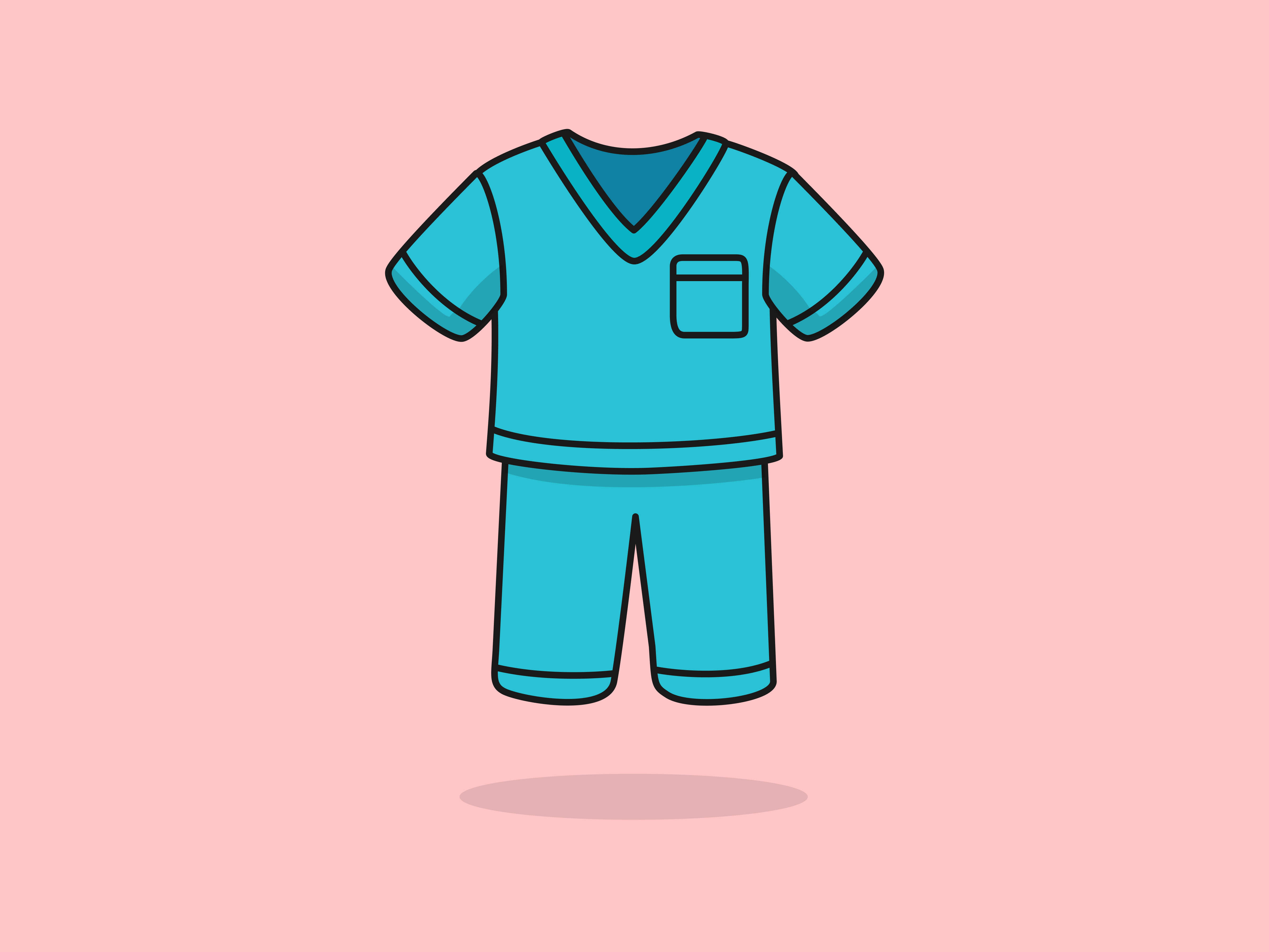 Cute Scrubs– Flat Vector Cartoon Illustration