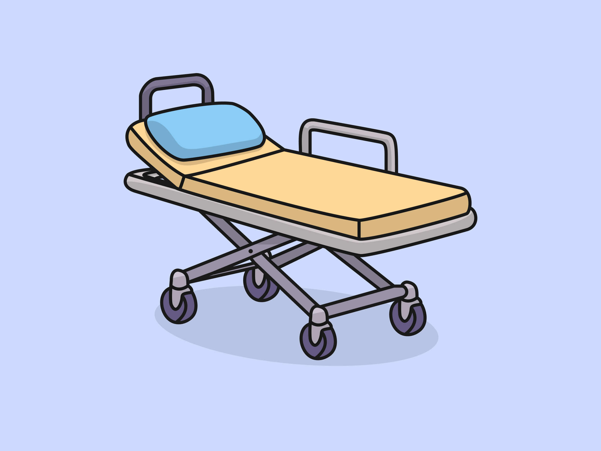 Cute Stretcher – Flat Vector Cartoon Illustration