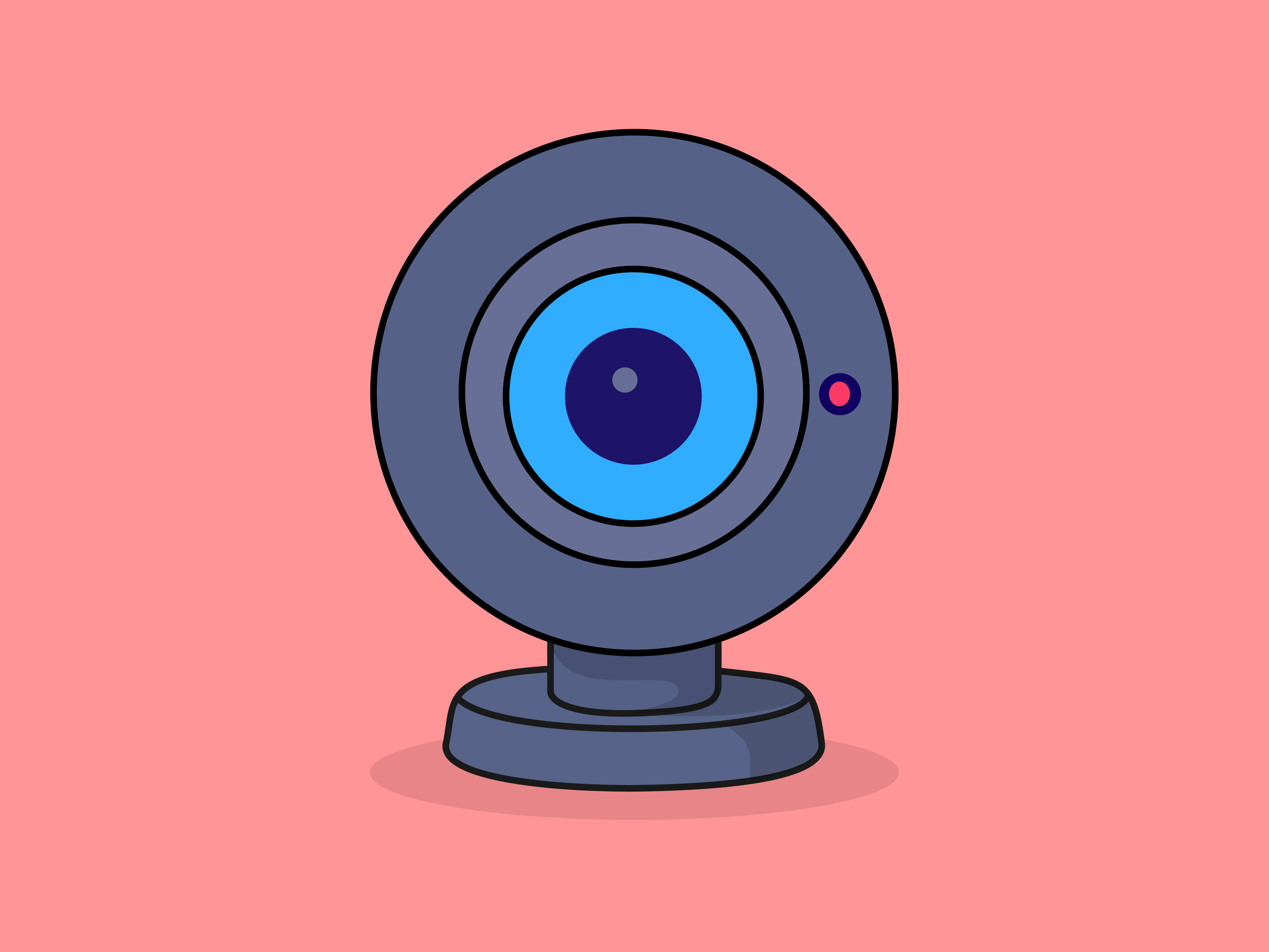 Cute Webcam– Flat Vector Cartoon Illustration