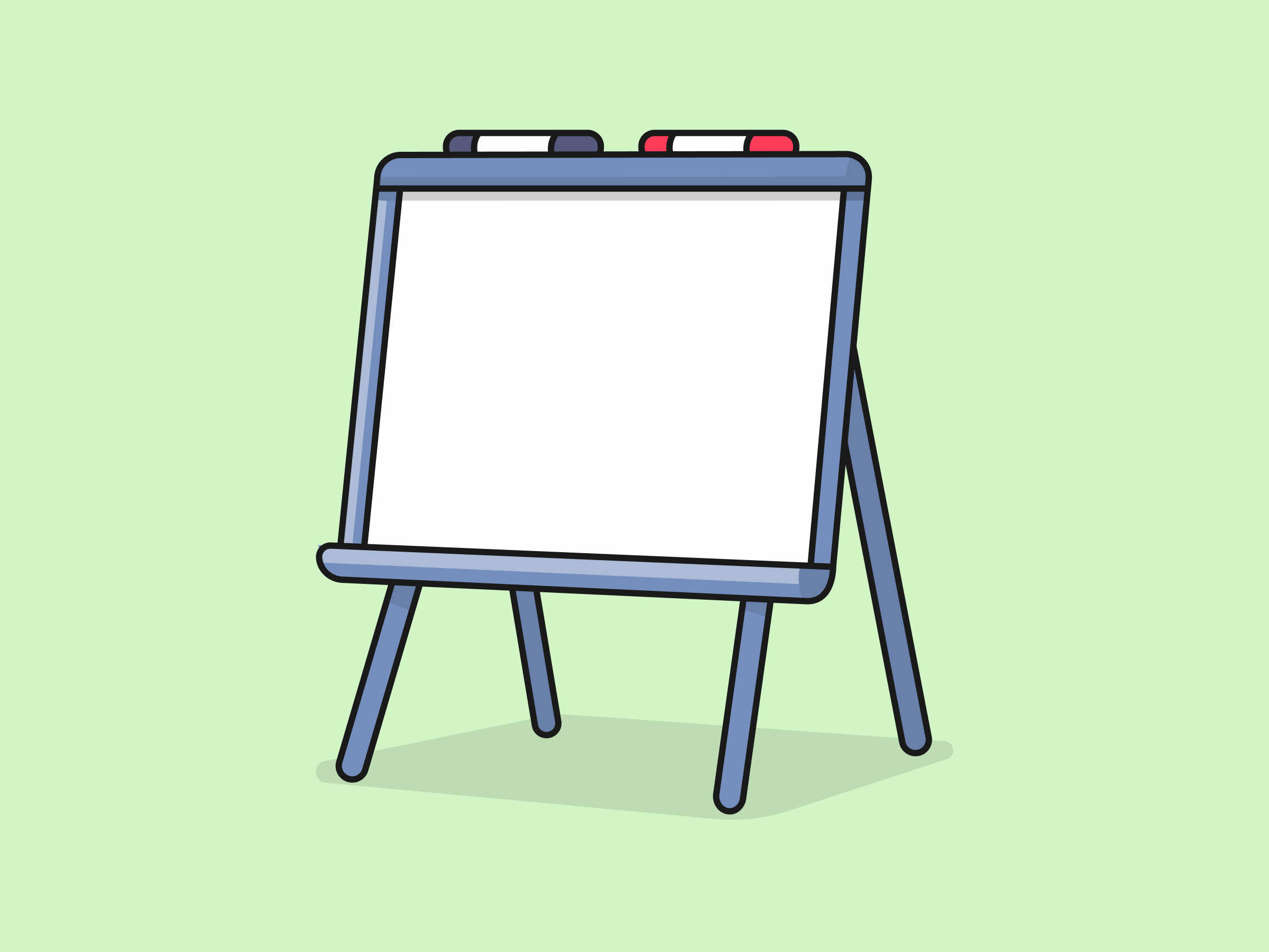 Cute Whiteboard – Flat Vector Cartoon Illustration