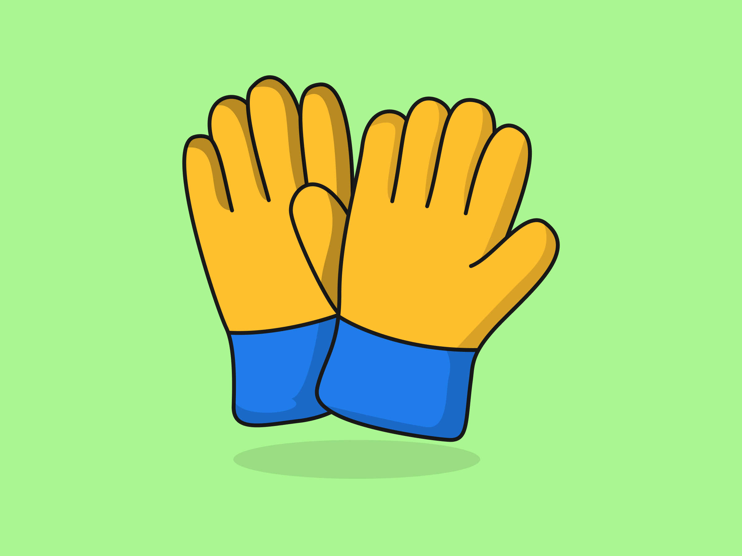 Cute Work Gloves – Flat Vector Cartoon Illustration